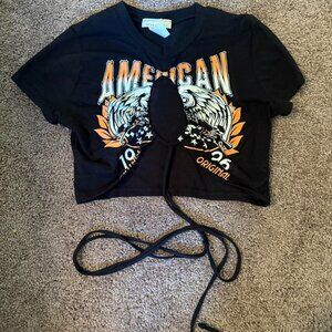 Women's Black Crop-top